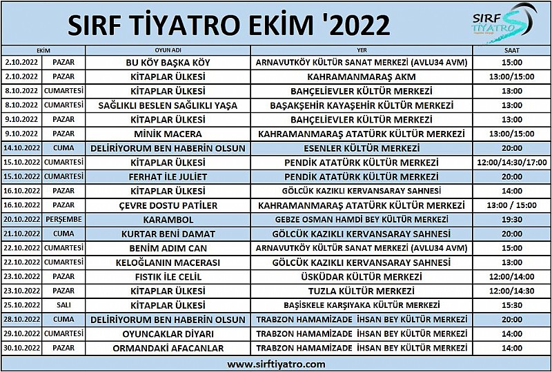 EKIM'22 Etkinlik Takvimimiz